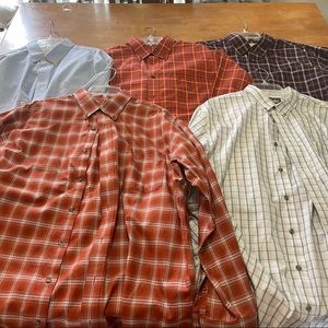 5 Cabela’s Plaid Flannel Button Up Shirts In Perfect Condition Size XL Tall